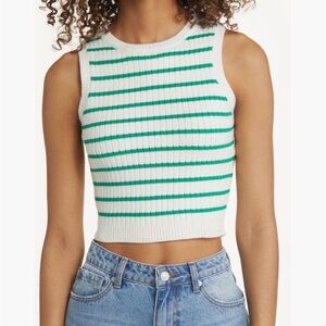 NWT All in Favor Stripe Sweater Vest